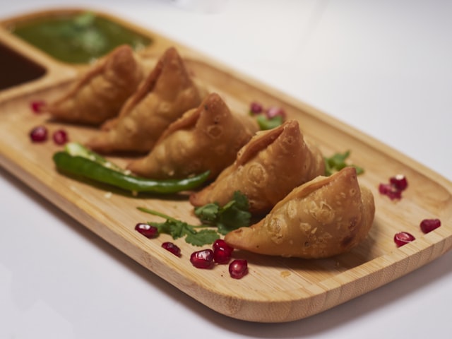 Freshly baked bread on a wooden board